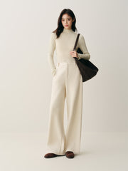 Women's High-Waist Heavyweight Chenille Wide-Leg Pants