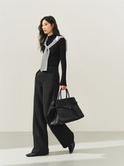 Women's High-Waist Heavyweight Chenille Wide-Leg Pants