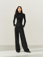 Women's High-Waist Chenille Wide-Leg Pants