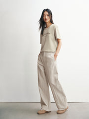 Women's Basic Wide-Leg Curved-Hem Pants