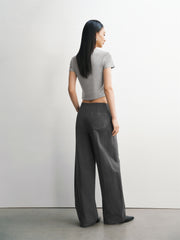 Women's Basic Wide-Leg Curved-Hem Pants