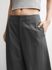 Women's Basic Wide-Leg Curved-Hem Pants