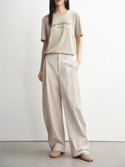 Women's Basic Wide-Leg Curved-Hem Pants