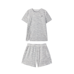 Women's Tweed-Inspired T-Shirt and Shorts Set
