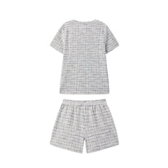 Women's Tweed-Inspired T-Shirt and Shorts Set