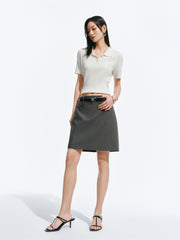 Women's High-Waist Cropped A-Line Blazer Skirt