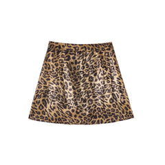 Women's High-Waist A-Line Leopard-Print Skirt