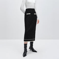 Peacebird Women Women's Textured Midi Skirt