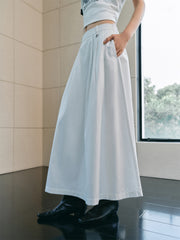 Women's High Waist A-Line Maxi Skirt