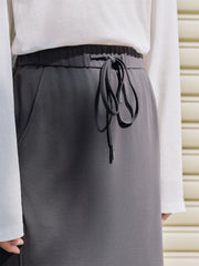 Women's Drawstring High-Waist Straight Skirt