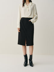 Women's Front-Slit Midi Skirt