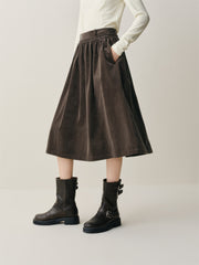 Women's Corduroy Flared Maxi Skirt