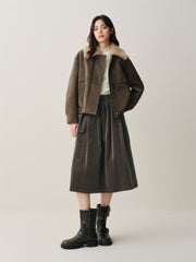 Women's Corduroy Flared Maxi Skirt