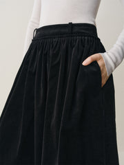 Women's Corduroy Flared Maxi Skirt