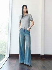 Women's Wash High-Waist Lightweight Wide-Leg Jeans