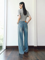 Women's Wash High-Waist Lightweight Wide-Leg Jeans