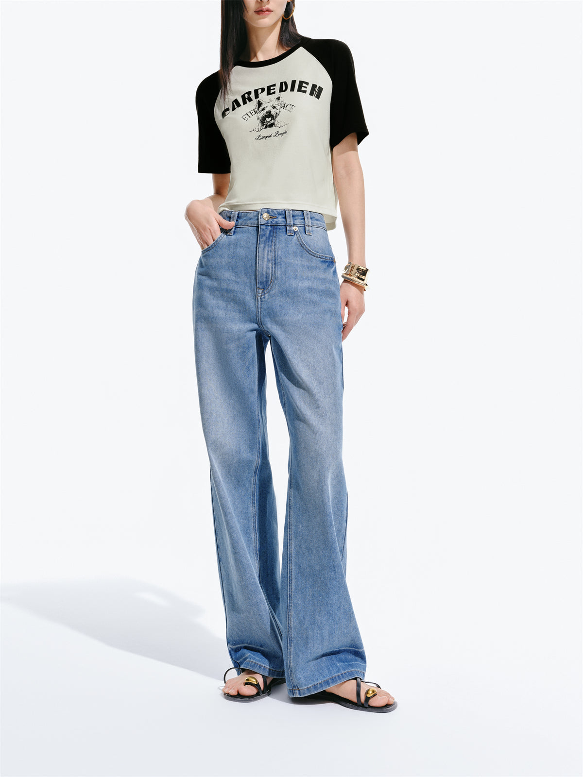 Women's Washed Cooling Straight-Leg Jeans