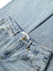 Women's High-Waisted Wide-Leg Cotton Jeans