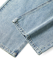 Women's High-Waisted Wide-Leg Cotton Jeans