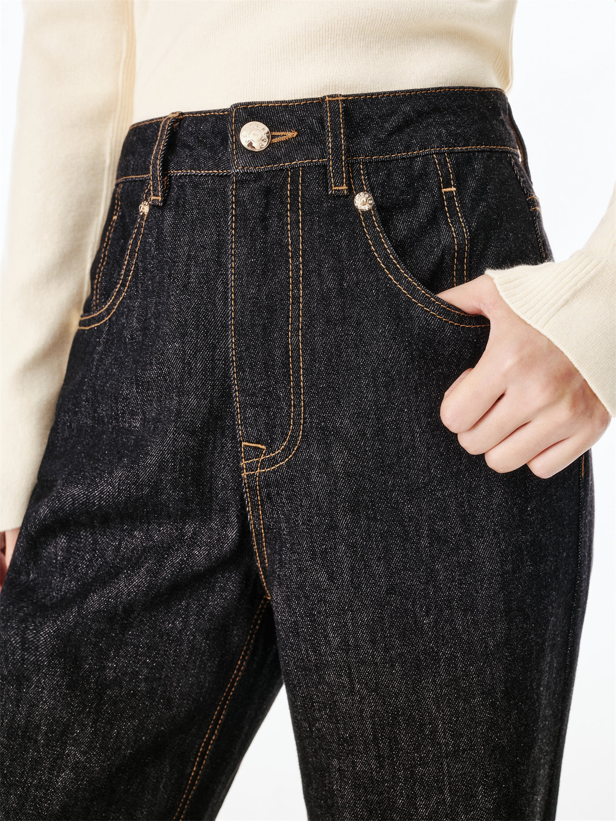 Women's High-Waisted Wide-Leg Cotton Jeans