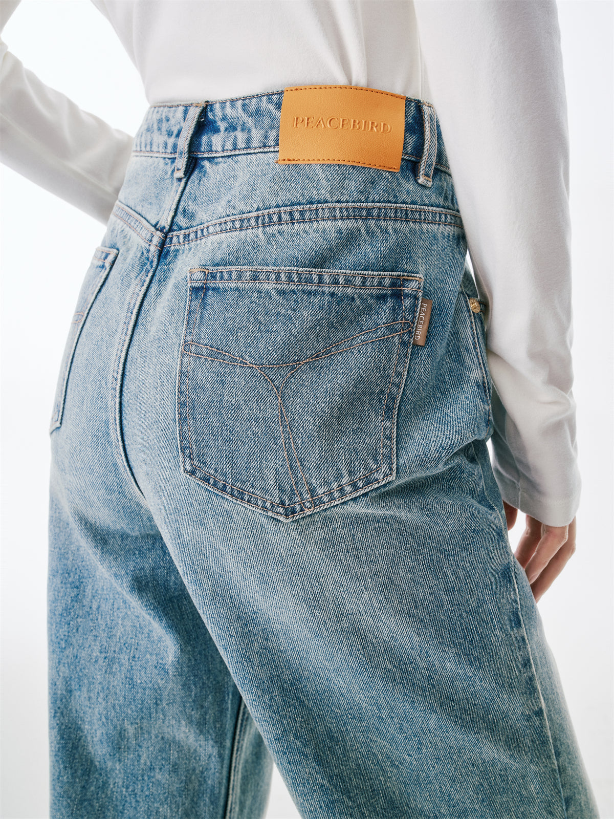 Women's High-Waisted Wide-Leg Cotton Jeans
