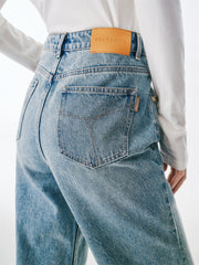 Women's High-Waisted Wide-Leg Cotton Jeans