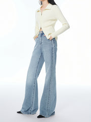 Women's High-Waist Wide-Leg Flared Jeans