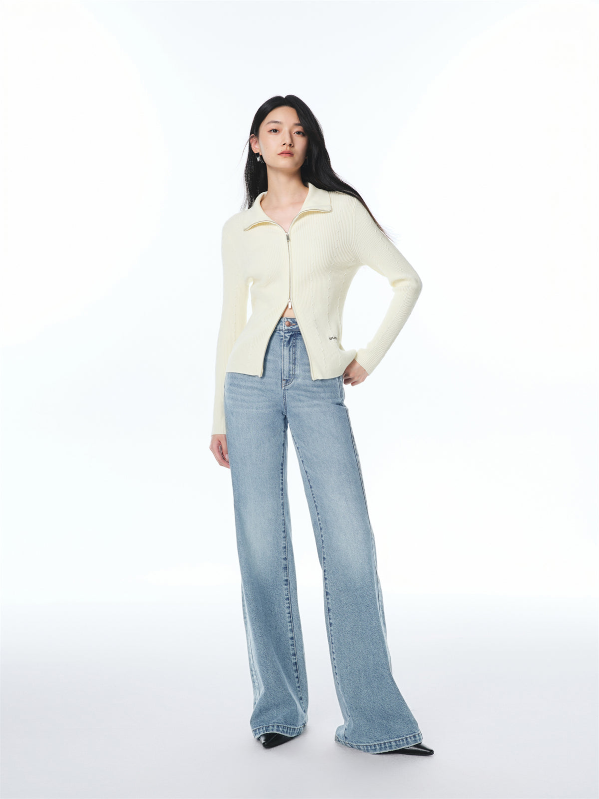 Women's High-Waist Wide-Leg Flared Jeans
