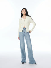 Women's High-Waist Wide-Leg Flared Jeans