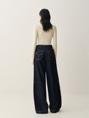 Women's Curved-Leg Jeans with Self Belt