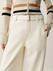 Women's Curved-Leg Jeans with Self Belt