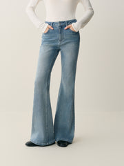 Women's High-Waist Slim Flared Jeans