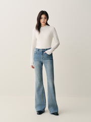 Women's High-Waist Slim Flared Jeans