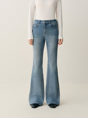 Women's High-Waist Slim Flared Jeans