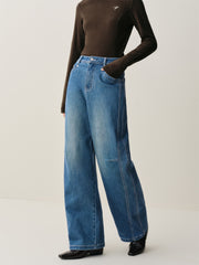 Women's High-Waist Brushed Wide-Leg Jeans