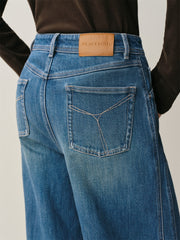 Women's High-Waist Brushed Wide-Leg Jeans