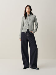 Women's High-Waist Brushed Wide-Leg Jeans