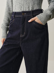 Women's High-Waist Brushed Wide-Leg Jeans