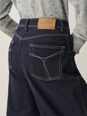 Women's High-Waist Brushed Wide-Leg Jeans