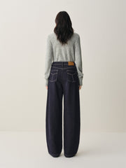 Women's High-Waist Brushed Wide-Leg Jeans