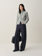 Women's High-Waist Brushed Wide-Leg Jeans