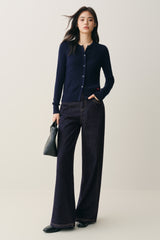 Women's Loose-Fit Fleece-Lined Wide-Leg Jeans