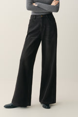Women's Loose-Fit Fleece-Lined Wide-Leg Jeans