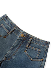 Women's Vintage Brushed Wide-Leg Jeans