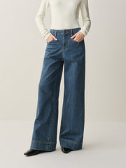 Women's Vintage Brushed Wide-Leg Jeans