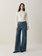 Women's Vintage Brushed Wide-Leg Jeans