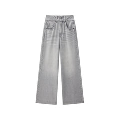 Women's Washed High-Waist Wide-Leg Jeans