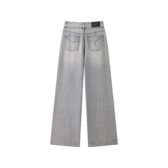 Women's Washed High-Waist Wide-Leg Jeans