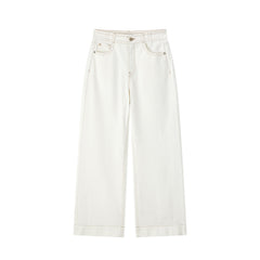 Women's Casual High-Rise Straight-Wide Leg Jeans