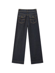 Women's Casual High-Rise Straight-Wide Leg Jeans